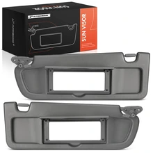 2 Pcs Driver & Passenger Atlas Gray Sun Visor with Mirror