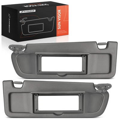 2 Pcs Driver & Passenger Atlas Gray Sun Visor with Mirror