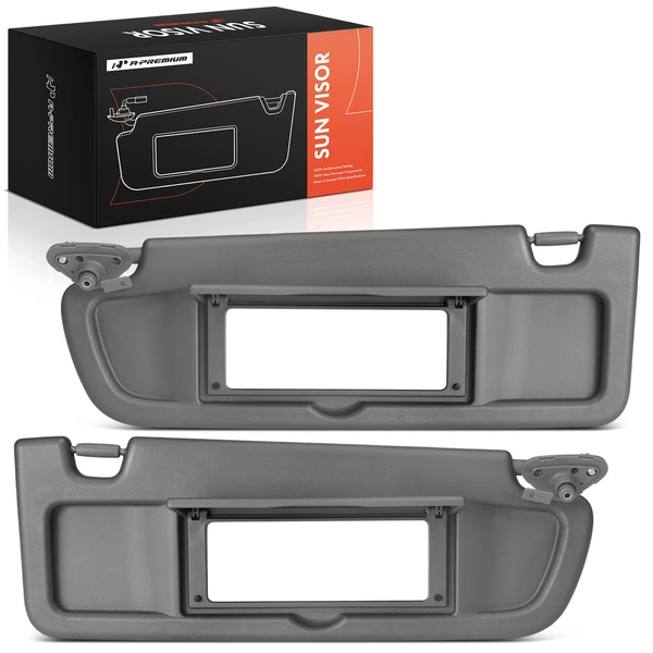 2 Pcs Driver & Passenger Atlas Gray Sun Visor with Mirror for Honda Civic 2006-2011