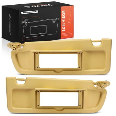 Pair Beige Sun Visor Replacement with Mirror for Honda Civic 2006-2008