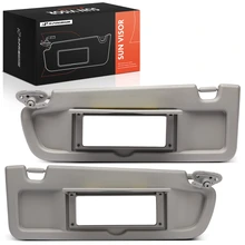2 Pcs Driver & Passenger Warm Gray Sun Visor with Mirror