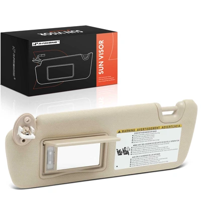 Driver Beige Sun Visor with Mirror & Light