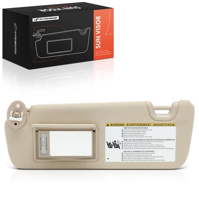 Driver Beige Sun Visor with Mirror & Light