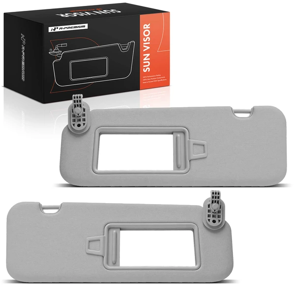 2Pcs Driver & Passenger Gray Sun Visor with Mirror for 2017-2019 Hyundai Elantra