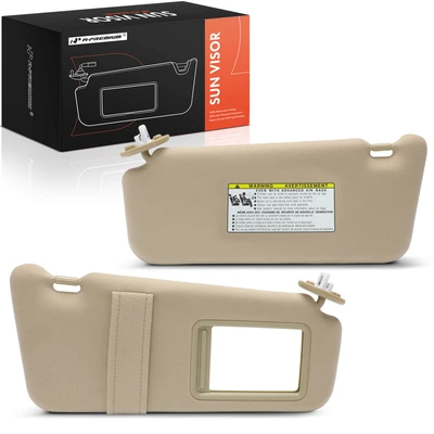 2 Pcs Beige Sun Visor with Light & Mirror