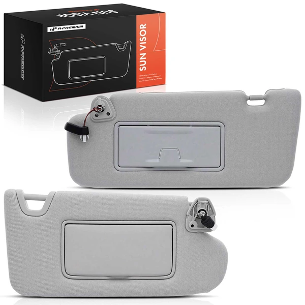 2 Pcs Front Gray Sun Visor with Light (Lamp) for 2013-2018 Nissan Altima