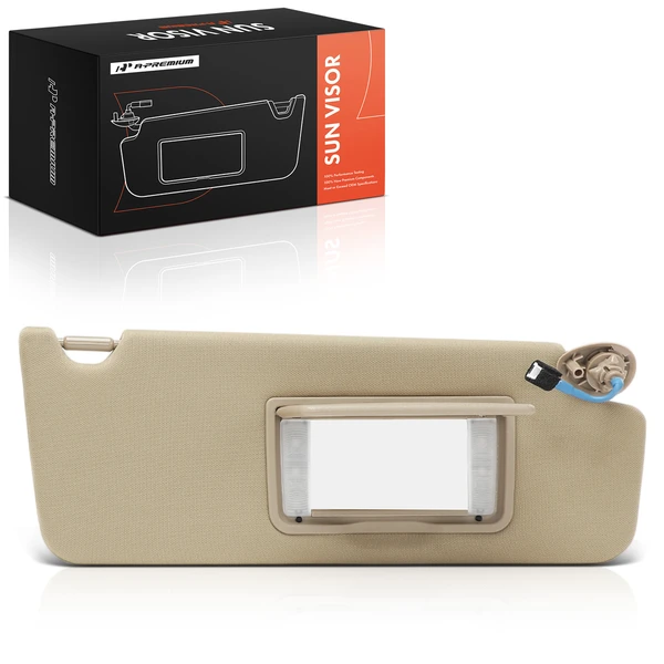 Passenger Beige Sun Visor with Light & Mirror for Honda Pilot 2016-2022