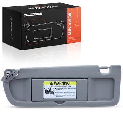 Front Driver Light Gray Sun Visor with Mirror