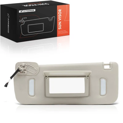 Driver Gray Sun Visor with Mirror & Light
