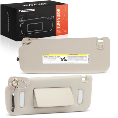 2 Pcs Front Gray Sun Visor with Mirror & Lights