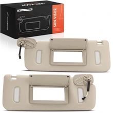 2 Pcs Front Gray Sun Visor with Mirror & Lights for 2007-2014 GMC Yukon