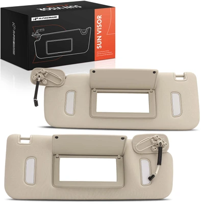 2 Pcs Front Gray Sun Visor with Mirror & Lights