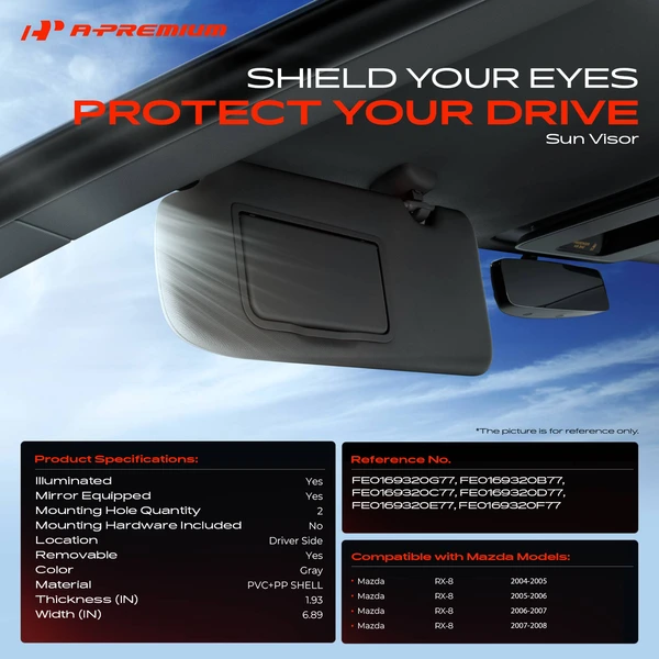 A-Premium APSVR035 Sun Visor Left Driver Side