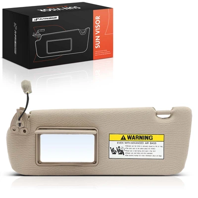Driver Beige Sun Visor with Mirror
