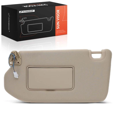 Front Driver Beige Sun Visor with Light & Mirror