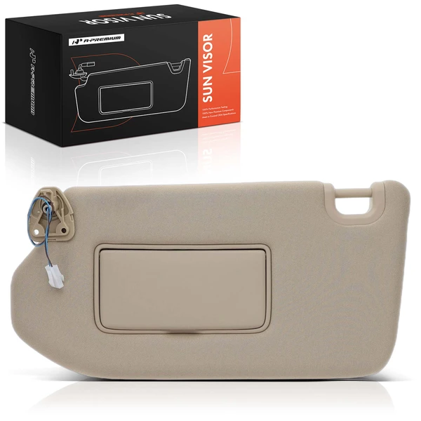 Front Driver Beige Sun Visor with Light & Mirror for 2013-2019 Nissan Pathfinder