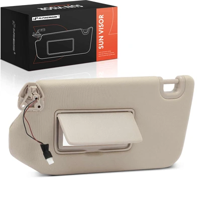 Driver Beige Sun Visor with Mirror & Lights