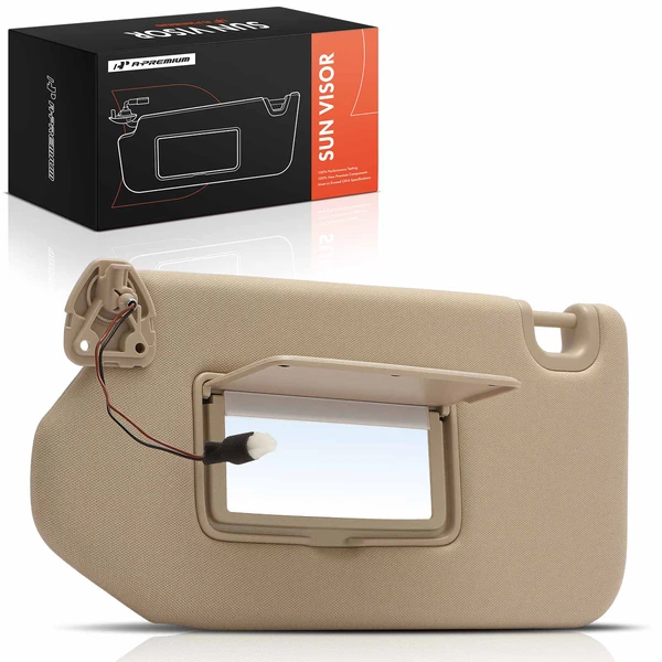 Driver Beige Sun Visor with Mirror & Lights for INFINITI QX60 Nissan Pathfinder