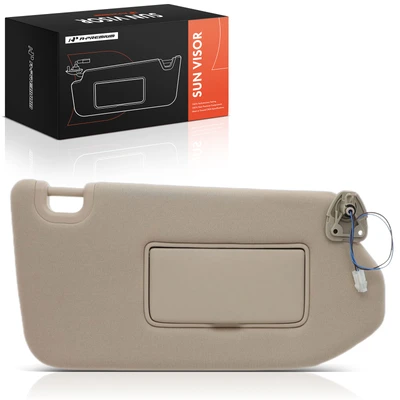 Front Passenger Beige Sun Visor with Light & Mirror