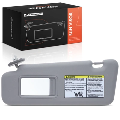 Front Driver Gray Sun Visor with Light & Mirror