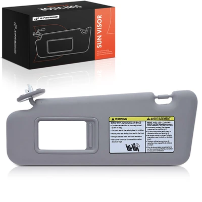 Front Driver Gray Sun Visor with Light & Mirror