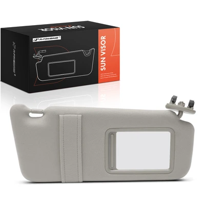 Front Passenger Gray Sun Visor with Mirror & Card Holder