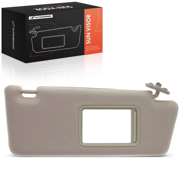 Front Passenger Beige Sun Visor with Mirror & Light for 2008-2013 Toyota Highlander