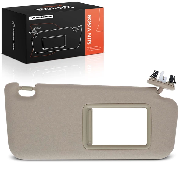 Front Passenger Beige Sun Visor with Light & Mirror for 2010-2012 Toyota RAV4