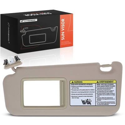 Front Driver Beige Sun Visor with Mirror & Light