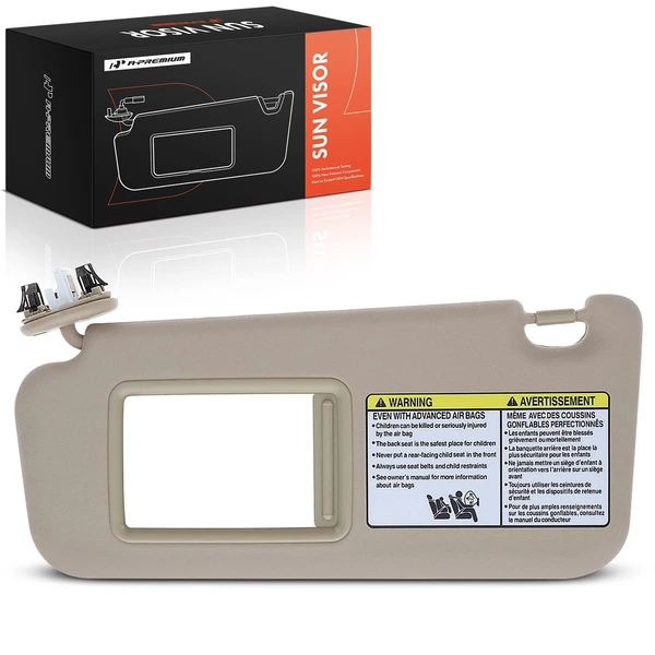 Front Driver Beige Sun Visor with Mirror & Light for Toyota RAV4 2010-2012