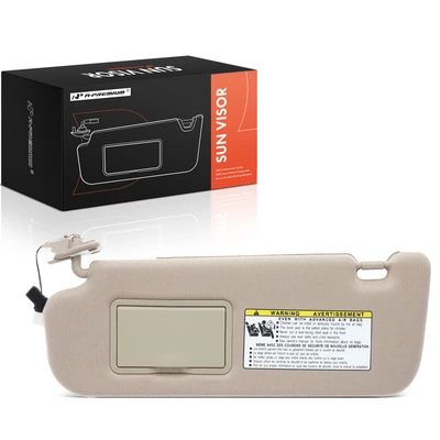 Front Driver Beige Sun Visor with Light & Mirror