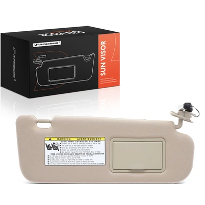 Front Passenger Beige Sun Visor with Light & Mirror