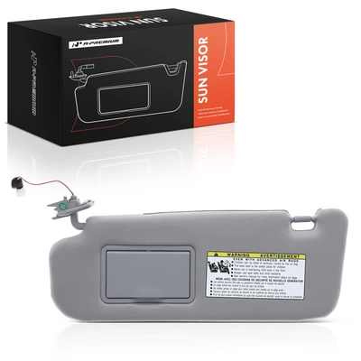 Front Driver Gray Sun Visor with Light & Mirror