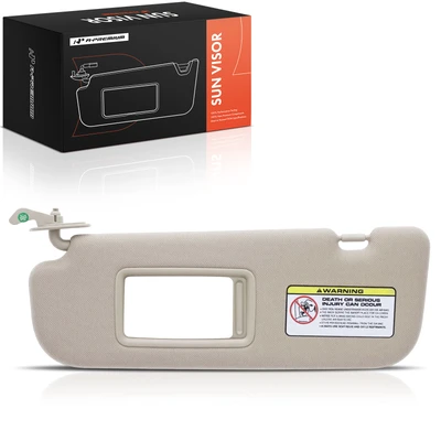 Driver Beige Sun Visor with Mirror & Card Holder