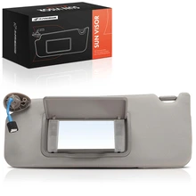 Driver Warm Gray Sun Visor with Mirror & Lights