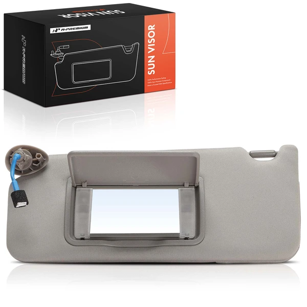 Driver Warm Gray Sun Visor with Mirror & Lights for Honda Accord 2012 2.4L 3.5L