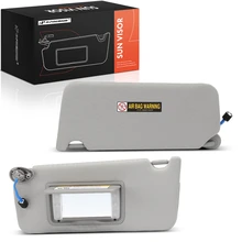 2 Pcs Driver & Passenger Warm Gray Sun Visor with Mirror & Lights for 2012 Honda Accord