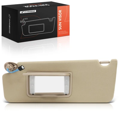 Driver Beige Sun Visor with Light & Mirror