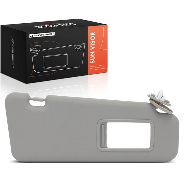 Passenger Gray Sun Visor with Mirror for Toyota Highlander 2008-2013