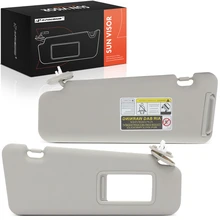 2 Pcs Front Extendable Gray Sun Visor with Mirror for 2008-2013 Toyota Highlander