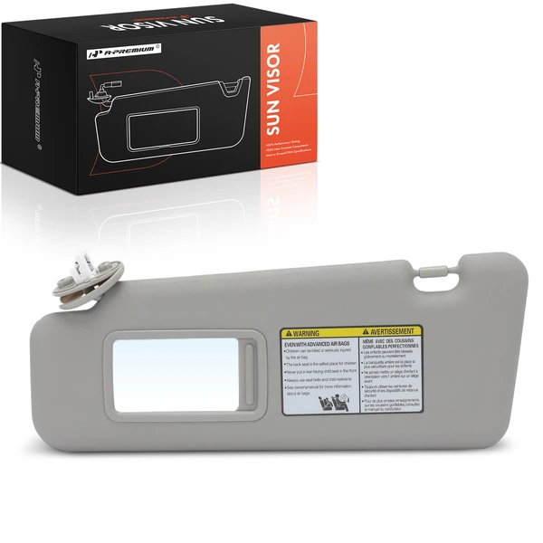 Driver Gray Sun Visor with Mirror for Toyota Highlander 2008-2013