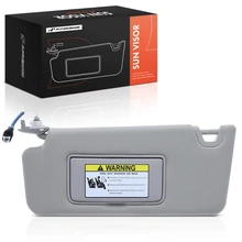 Front Driver Gray Sun Visor With Light & Mirror