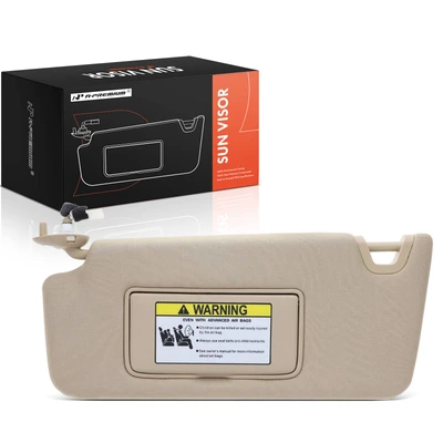 Front Driver Beige Sun Visor with Light & Mirror