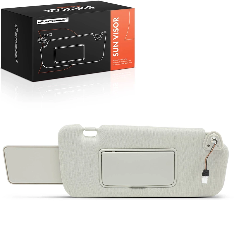 Passenger Gray Extendable Sun Visor with Mirror & Light for 2009-2014 Nissan Murano