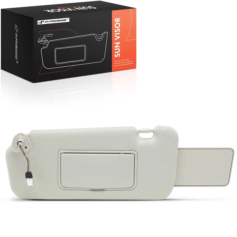 Driver Gray Extendable Sun Visor with Mirror & Light for 2009-2014 Nissan Murano