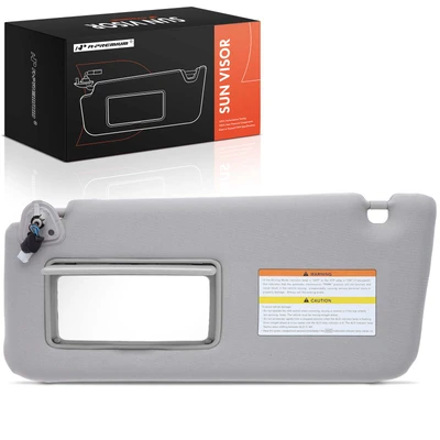 Front Driver Gray Extendable Sun Visor with Light