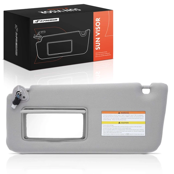 Front Driver Gray Extendable Sun Visor with Light for 2014-2016 INFINITI QX80