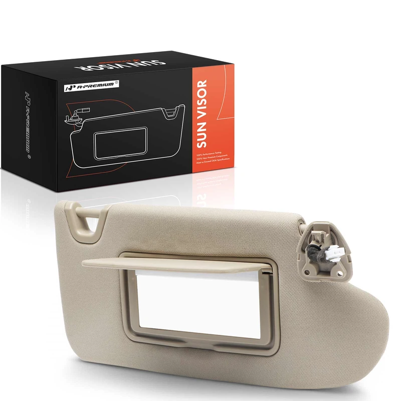 Passenger Beige Sun Visor with Light & Mirror for 2013-2018 Nissan Altima