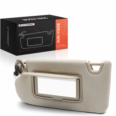 Driver Beige Sun Visor with Light and Mirror