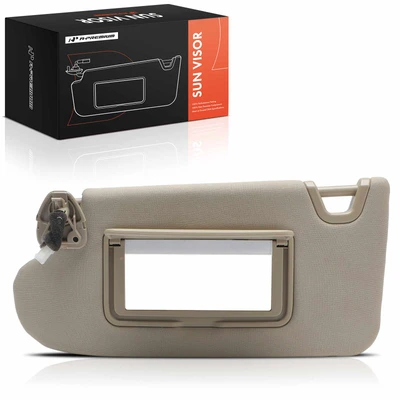 Driver Beige Sun Visor with Light and Mirror